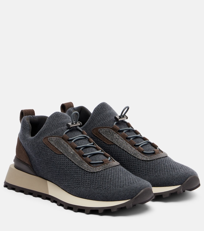 Brunello Cucinelli Runner suede-trimmed sneakers