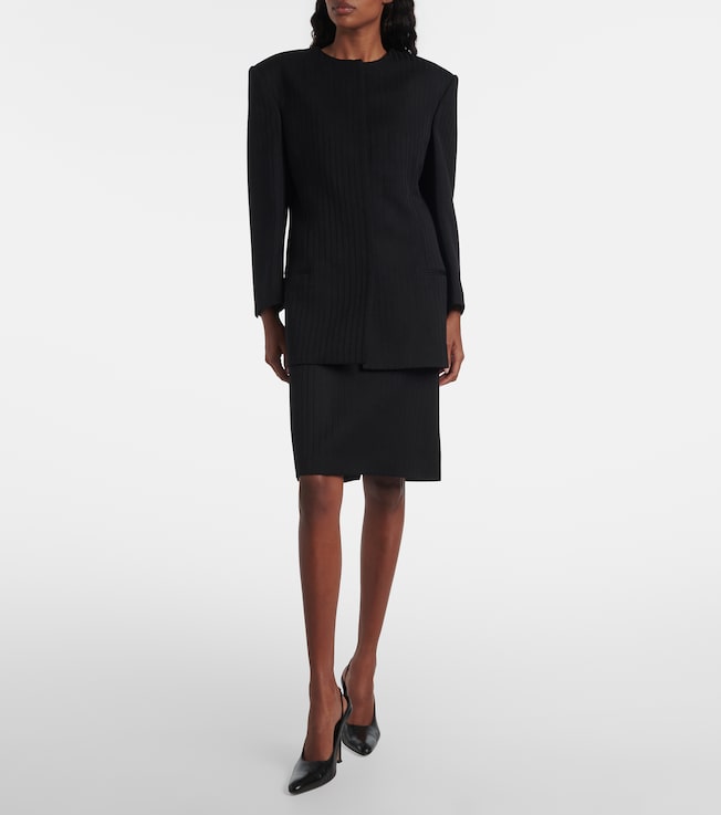 Calvin Klein Collection Ribbed-knit wool blazer