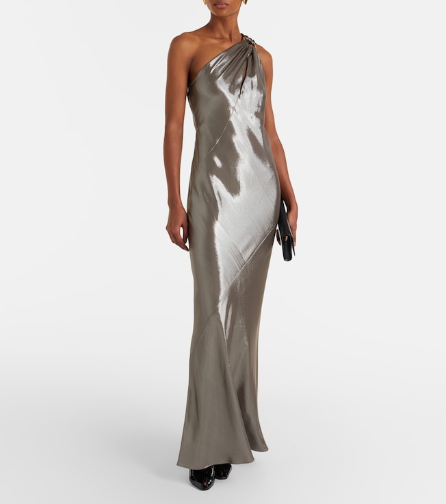 Max Mara Odissea one-shoulder lamé gown
