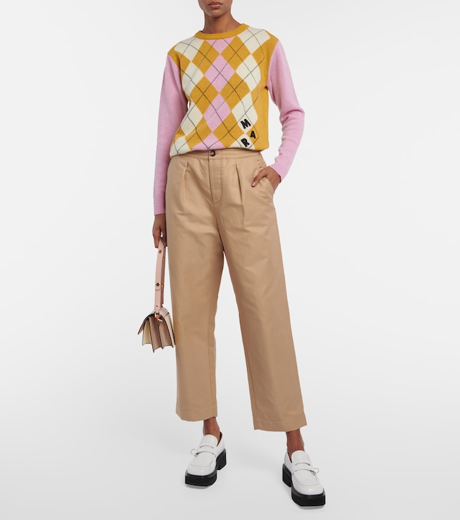 Marni Cropped high-rise straight pants