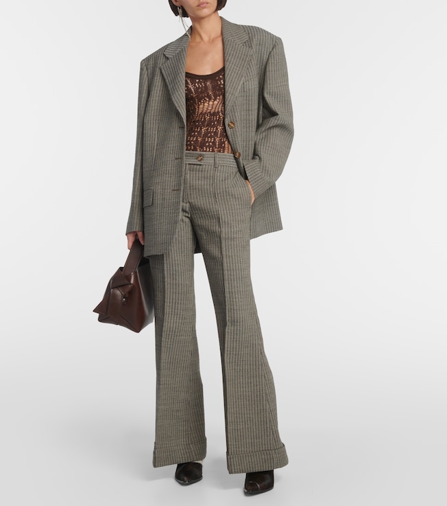 Acne Studios Pinstripe wool-blend flared pants