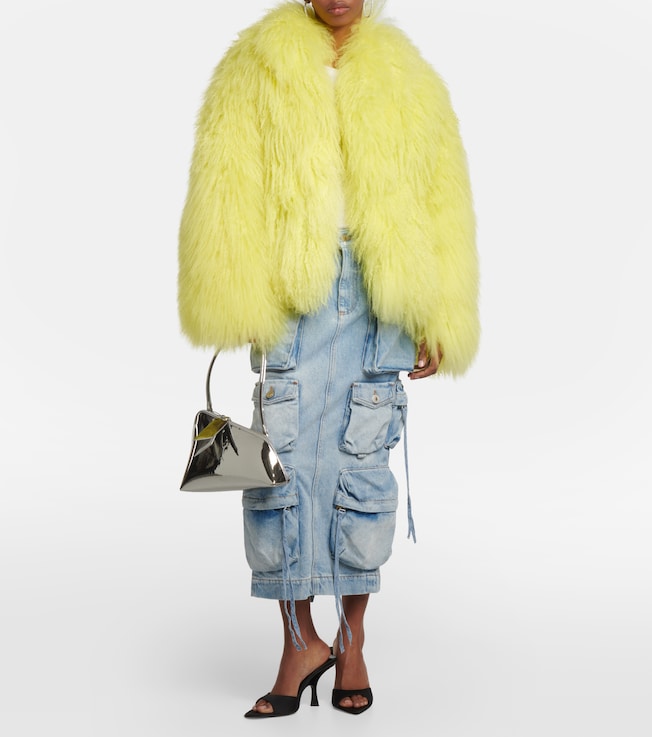 THE ATTICO Faux fur cropped coat
