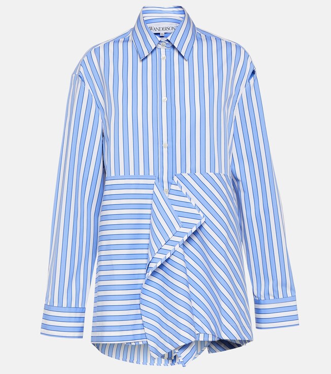 Striped peplum cotton shirt | JW Anderson