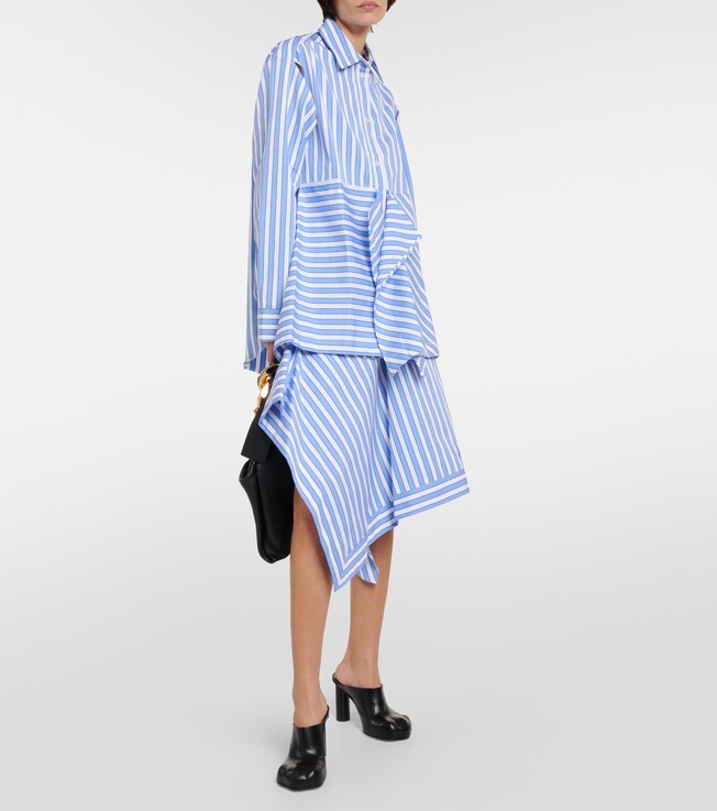 Striped peplum cotton shirt | JW Anderson