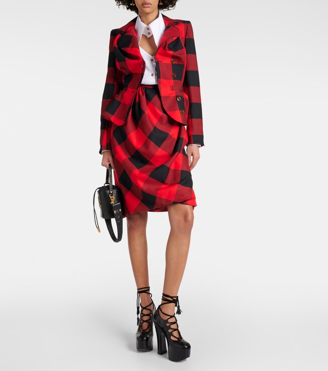 Vivienne Westwood Drunken Drape virgin wool midi skirt