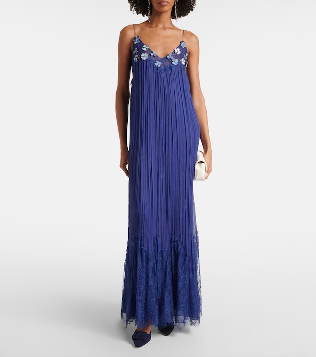 Costarellos Kenda embellished chiffon maxi dress