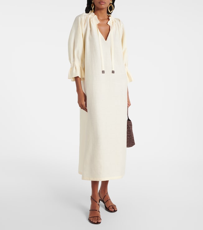 Max Mara Jene linen and silk-blend maxi dress