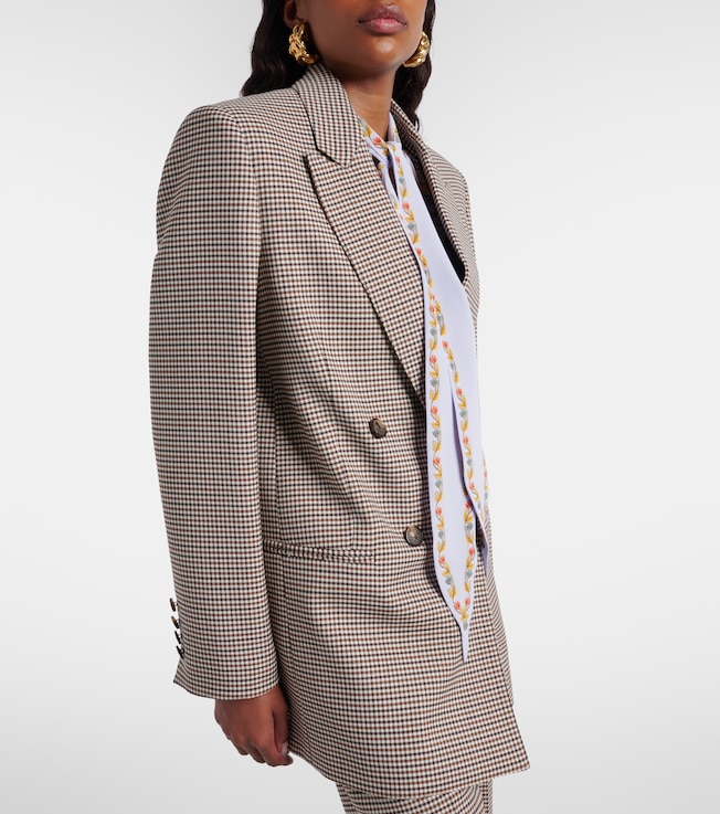  Etro Checked double-breasted wool-blend blazer
