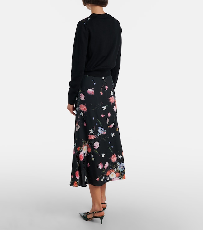 Erdem Erdem Floral crêpe midi skirt