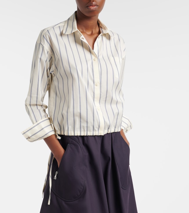 Moncler Striped cotton and silk shirt