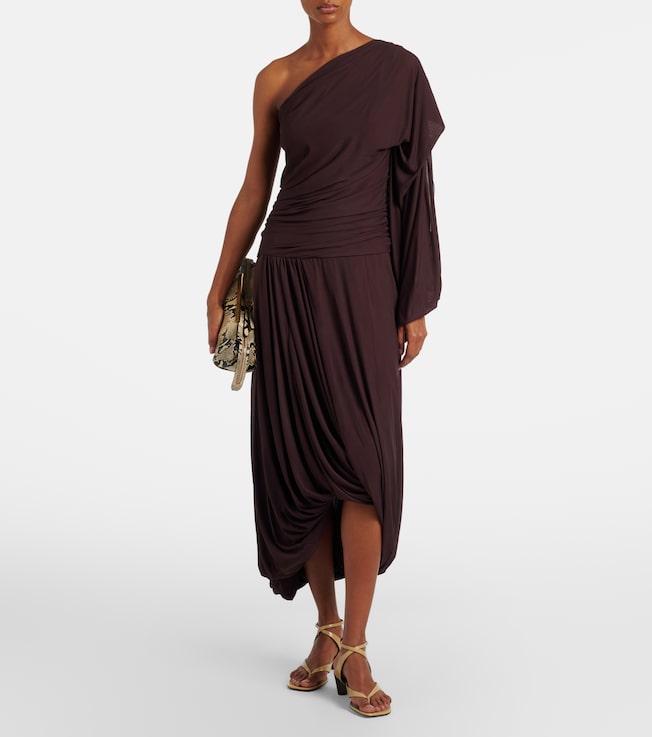 Proenza Schouler Gabri draped one-shoulder jersey midi dress