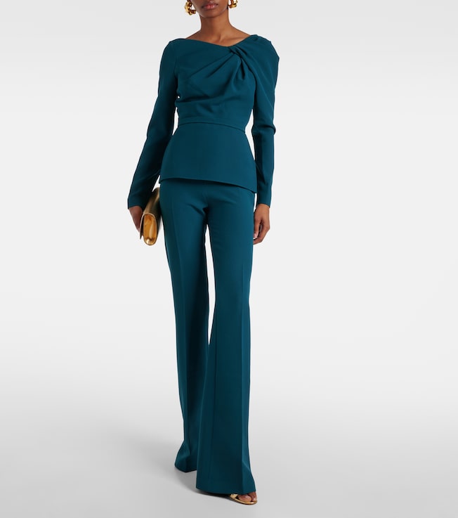 Safiyaa Alexa high-rise crêpe flared pants