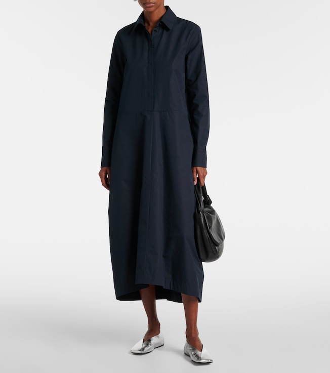 Jil Sander Gathered cotton poplin shirt dress