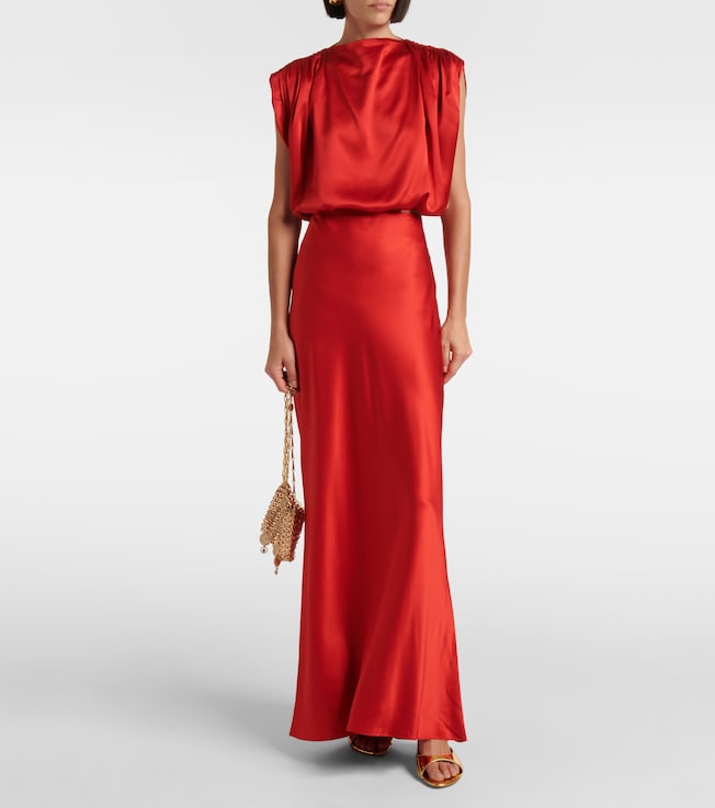 The Sei Silk satin maxi skirt