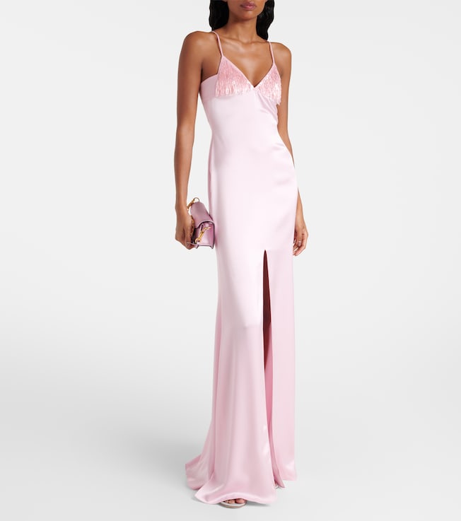 David Koma Sequined satin gown