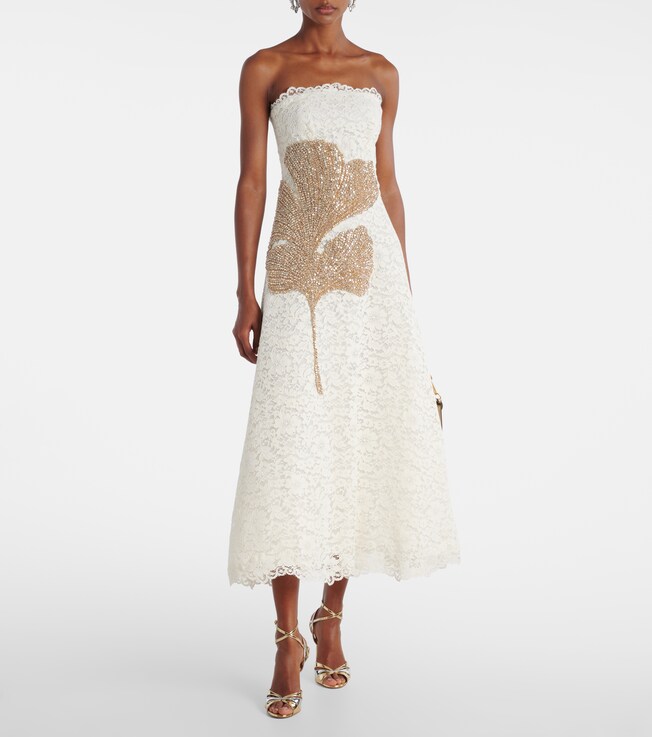 Costarellos Hallis embellished lace cocktail dress