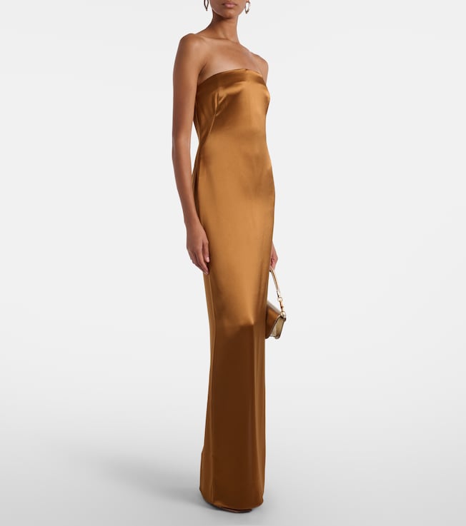 Galvan Satin bustier gown
