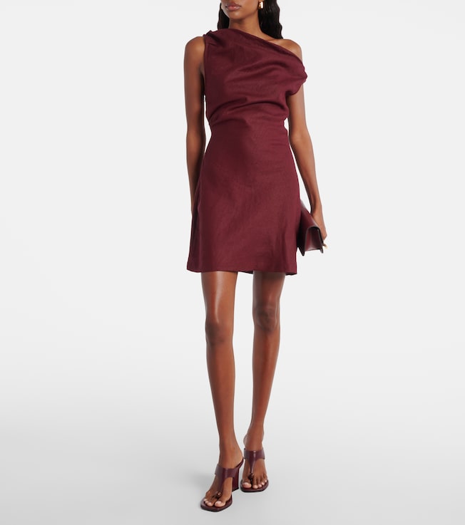 Faithfull Suis draped linen minidress 