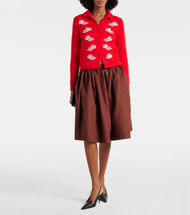 SHUSHU/TONG Beaded wool cardigan