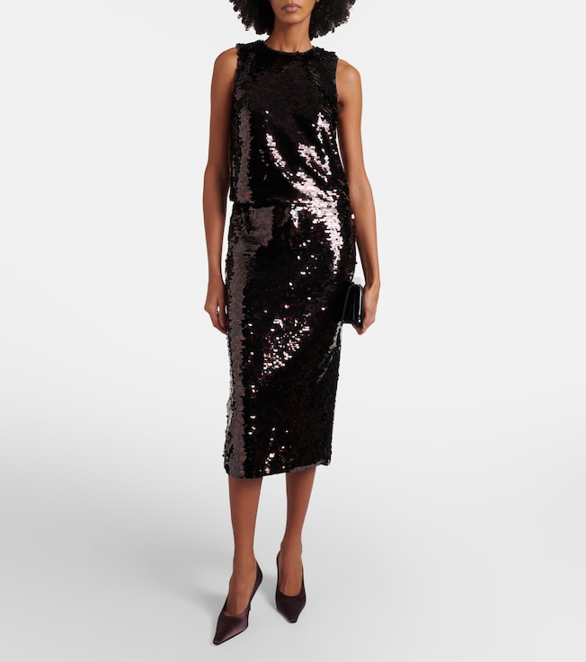 Staud Ciara sequined pencil skirt