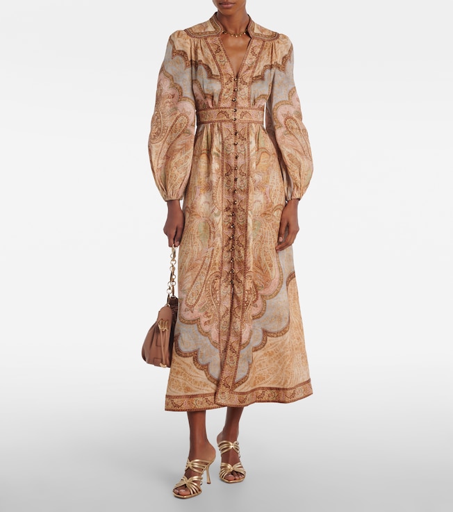 Zimmermann Wanderlust printed linen shirt dress
