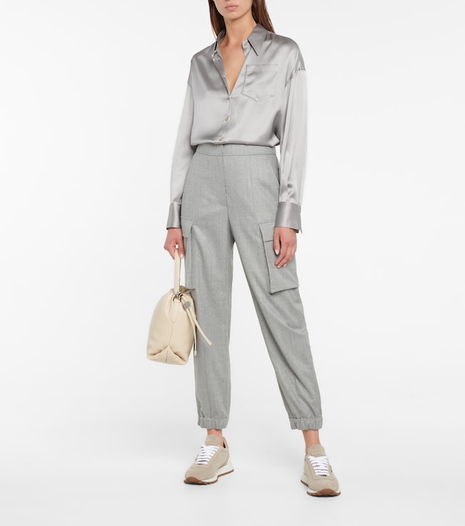 Brunello Cucinelli Wool flannel cargo pants