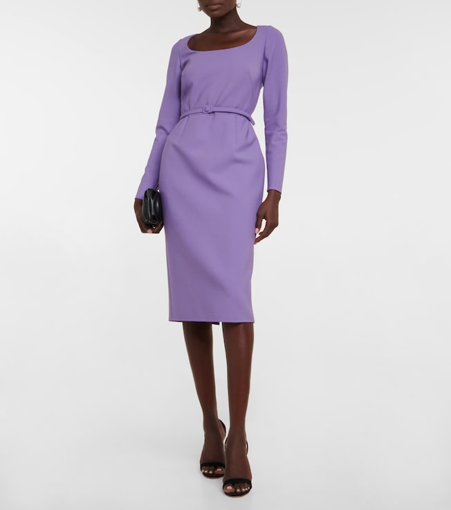 Oscar de la Renta Belted pencil midi dress