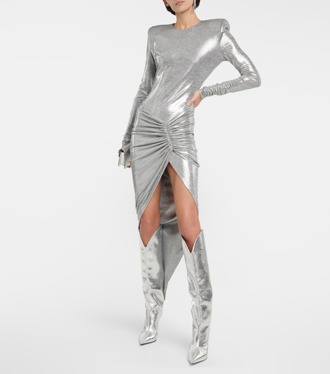 Alexandre Vauthier Metallic jersey midi dress