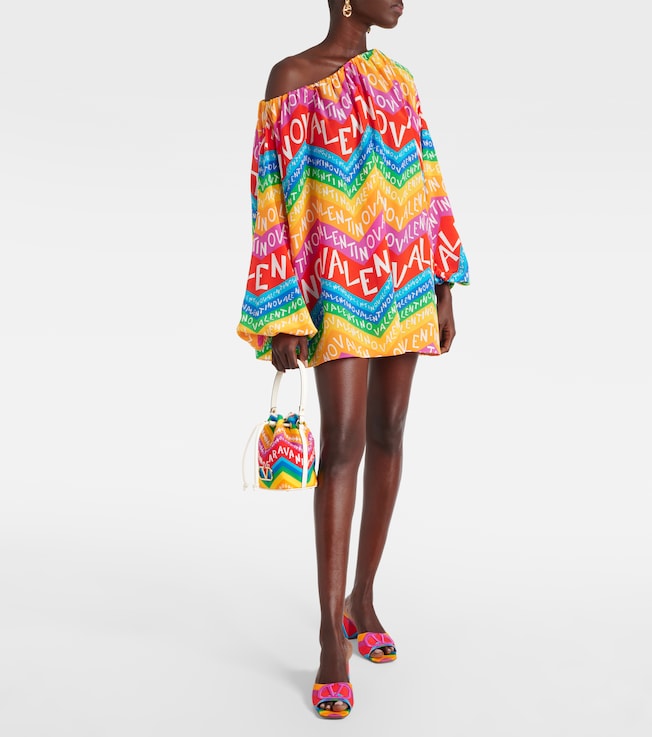 Valentino Valentino Chevron 24 silk minidress