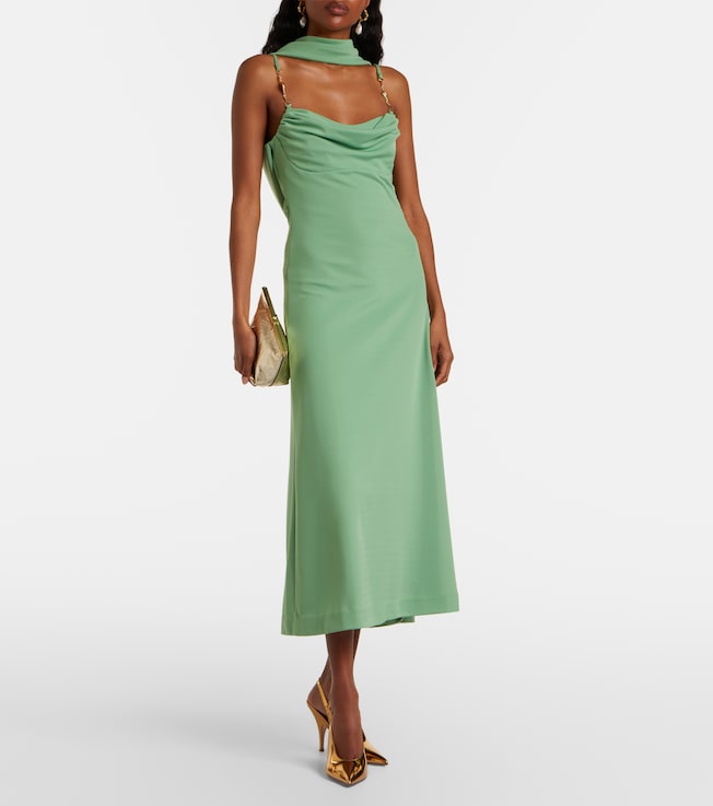 Rebecca Vallance Isla draped scarf-detail midi dress