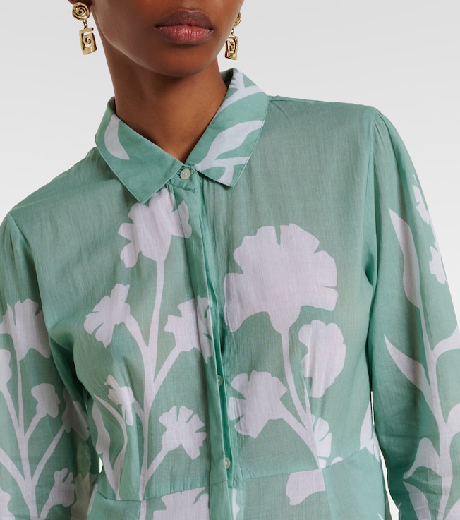  Juliet Dunn Floral scalloped cotton shirt dress