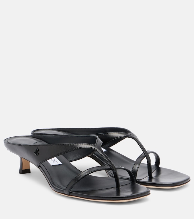 JIMMY CHOO Emery leather thong sandals