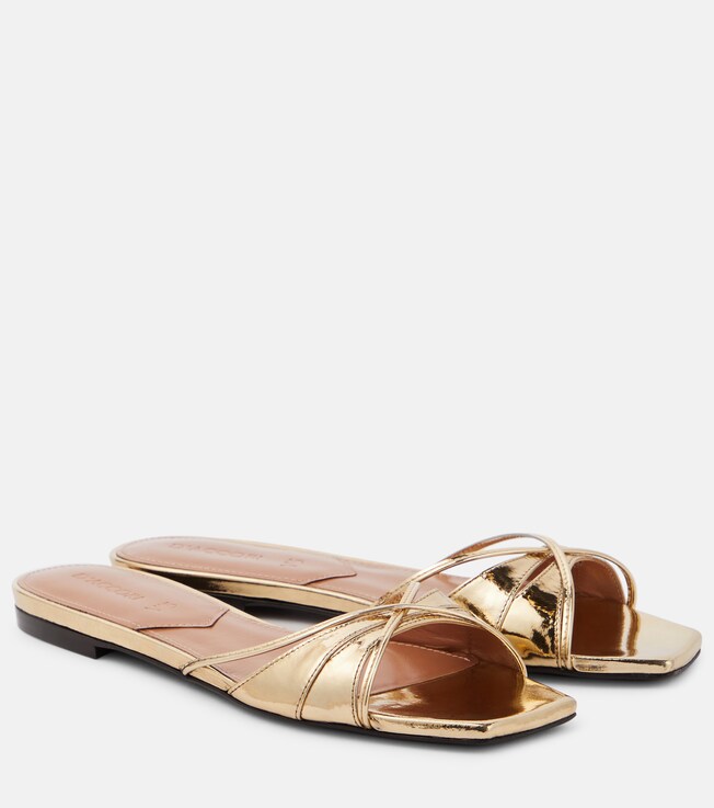 D'ACCORI Lust metallic leather slides