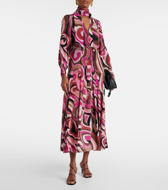 RIXO Marigold silk crêpe de chine midi dress