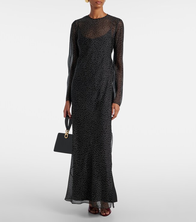 SIR. Polka-dot silk maxi dress