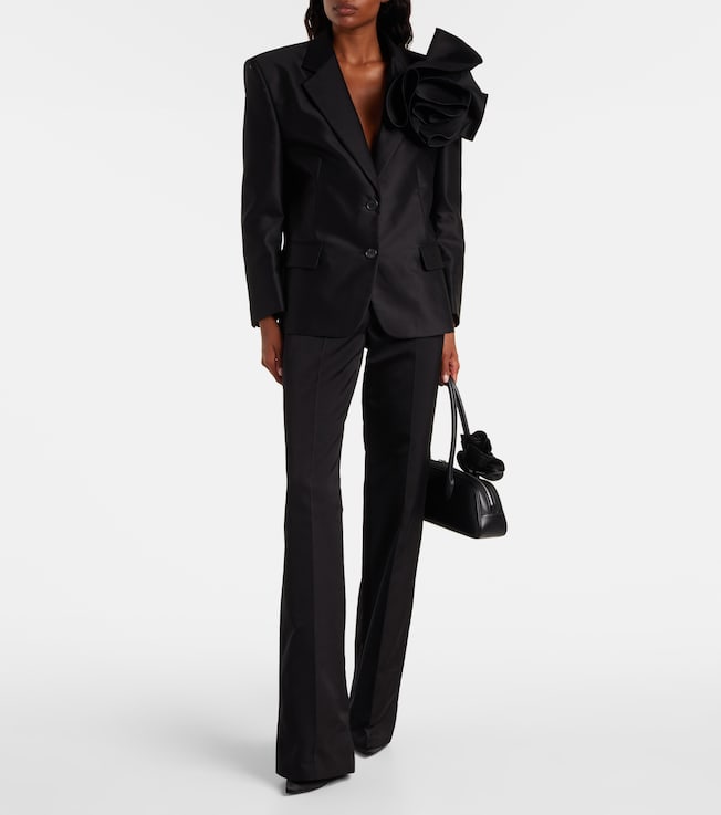 Magda Butrym Floral-appliqué cotton blazer 