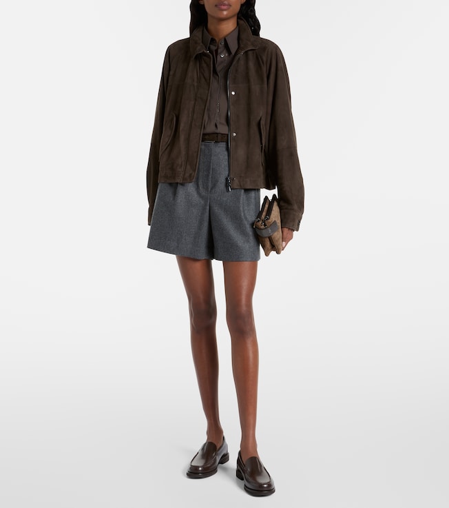 Brunello Cucinelli High-rise virgin wool shorts