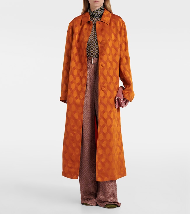 Dries Van Noten Belted printed wide-leg pants