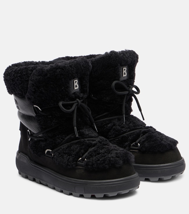 BOGNER Chamonix shearling-trimmed suede snow boots