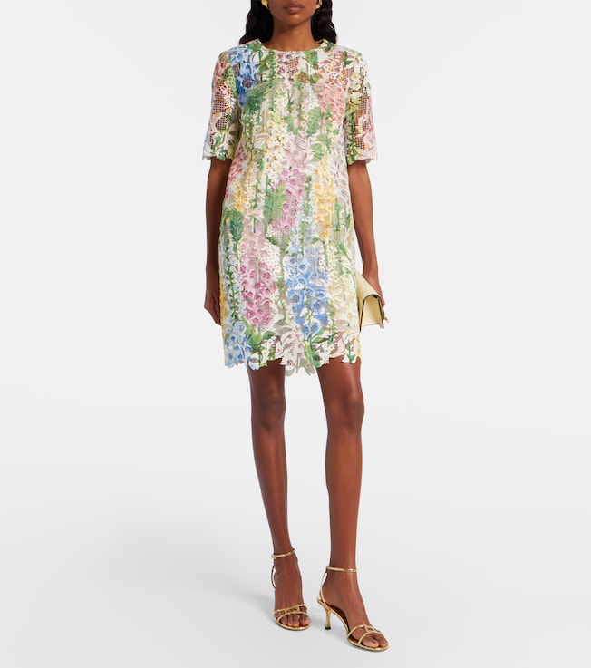 Oscar de la Renta Floral lace minidress