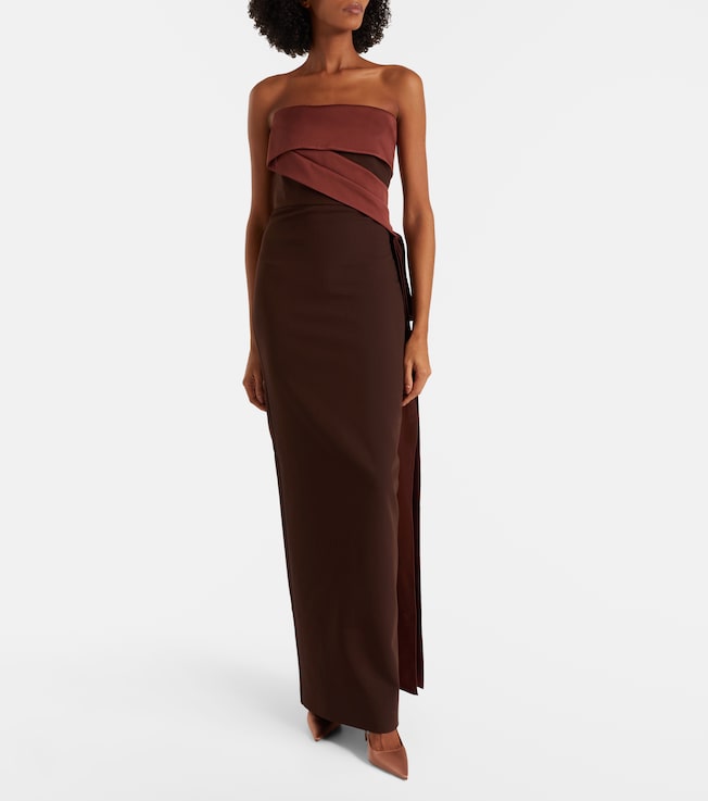 Roland Mouret Crêpe and taffeta bustier gown