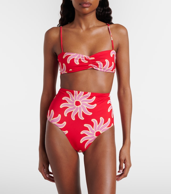 Cala de la Cruz Lilo printed ruched bikini top