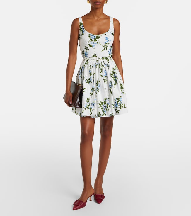 Emilia Wickstead Eglantine floral belted cotton minidress