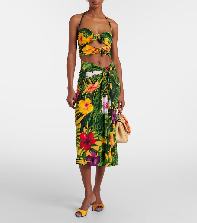 Dolce&Gabbana Draped floral midi skirt