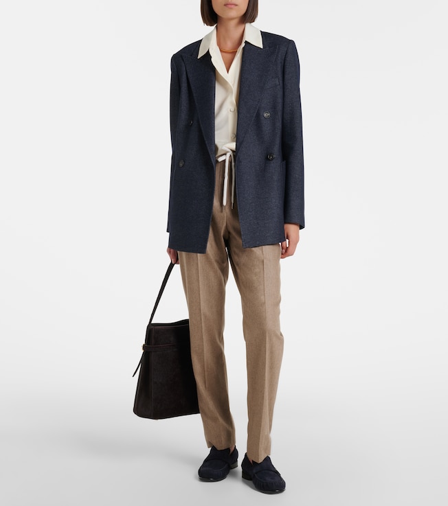 Eleventy Wool and cashmere tapered pants