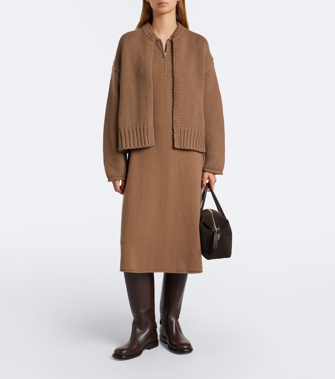 Extreme Cashmere N°497 Georgia cashmere-blend polo dress