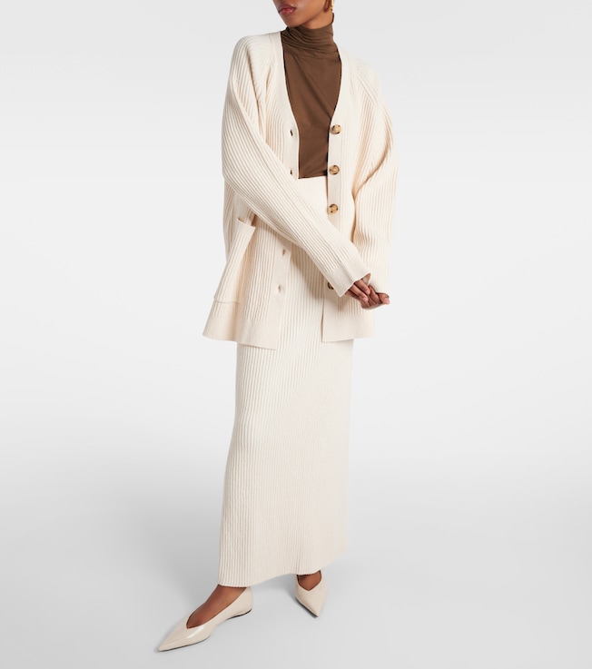 TOTEME Cotton-blend bouclé maxi skirt