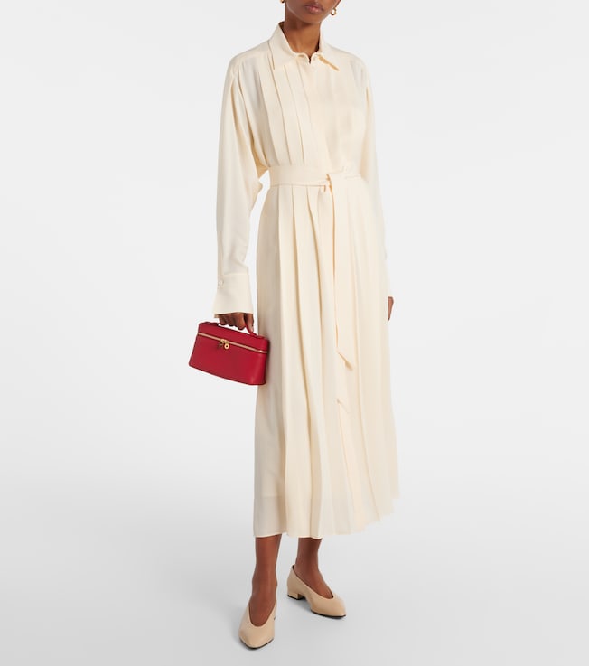 Loro Piana Lorely pleated georgette midi dress