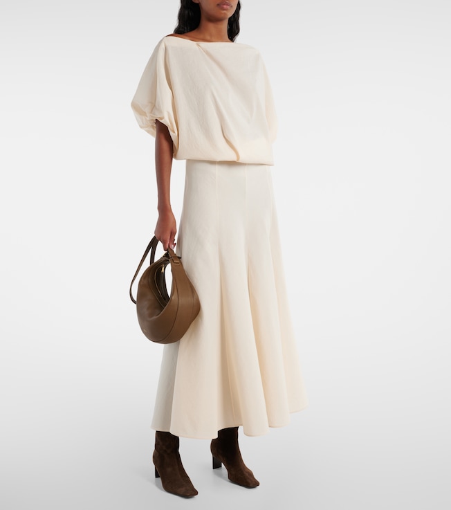 KHAITE Lenno silk and cotton maxi skirt