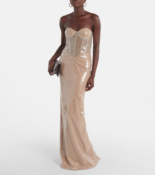 The New Arrivals Ilkyaz Ozel Tara sequined bustier dress